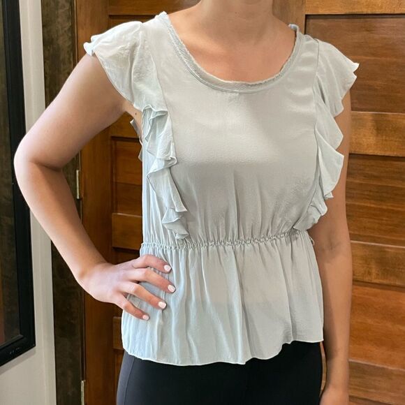 Banana Republic Sleeveless Side Ruffle Top Blouse - Picture 1 of 11